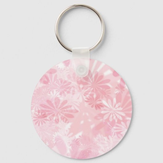 ピンクの花 キーホルダー (正面)