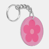 ピンクの花 キーホルダー (正面左)