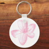 ピンクの花 キーホルダー (正面)