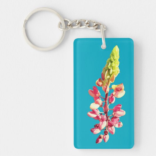ピンクの花 キーホルダー (正面)