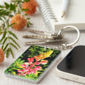 ピンクの花 キーホルダー (正面右)