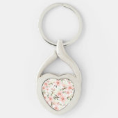 ピンクの花 キーホルダー (正面)