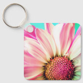 ピンクの花 キーホルダー (正面)