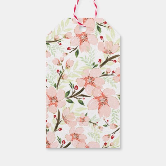 ピンクの花 ギフトタグ (裏面)