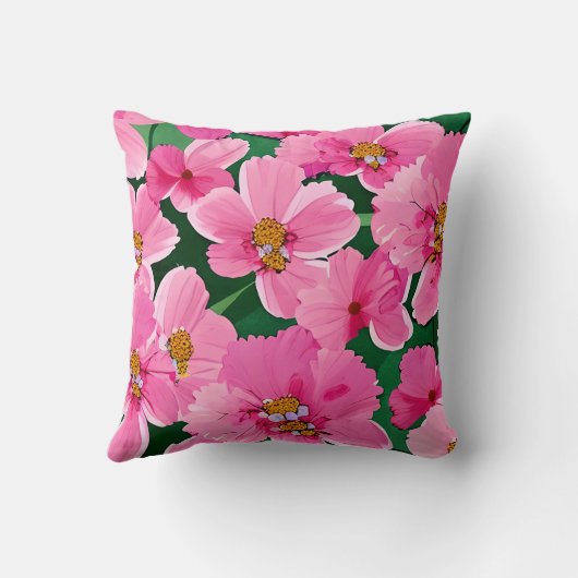 ピンクの花 クッション (裏面)