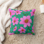 ピンクの花 クッション (ブランケット)