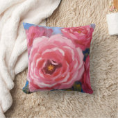 ピンクの花 クッション (ブランケット)