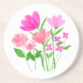 ピンクの花 コースター (正面)