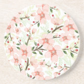 ピンクの花 コースター (正面)