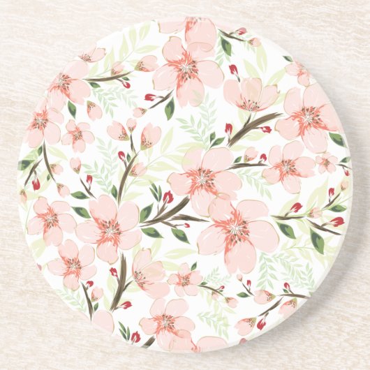 ピンクの花 コースター (正面)