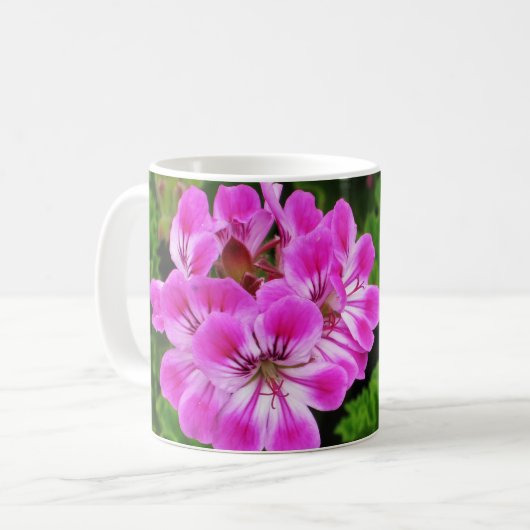 ピンクの花 – コーヒーマグカップ (正面左)