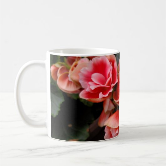 ピンクの花 コーヒーマグカップ (左)