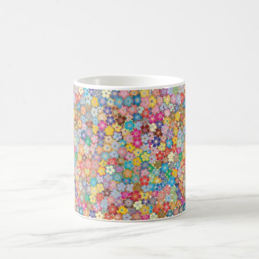 ピンクの花 コーヒーマグカップ (中央)