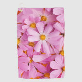 ピンクの花 ゴルフタオル (正面)