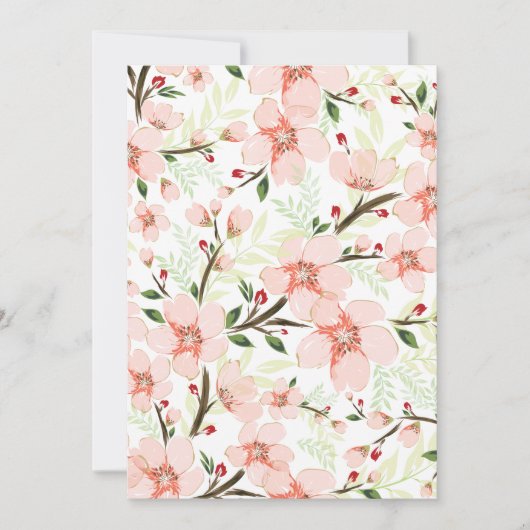 ピンクの花 サンキューカード (正面)