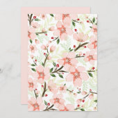 ピンクの花 サンキューカード (正面/裏面)