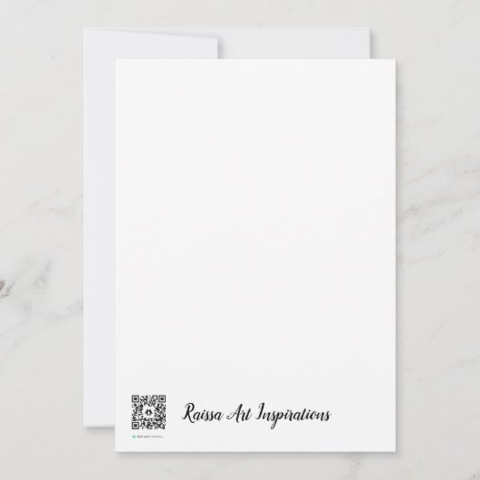 ピンクの花 サンキューカード (裏面)