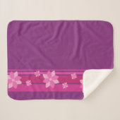 ピンクの花 シェルパブランケット (正面(横))