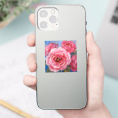 ピンクの花 シール (スマートフォン)