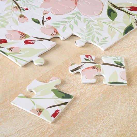 ピンクの花 ジグソーパズル (側面)