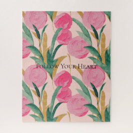 ピンクの花 ジグソーパズル