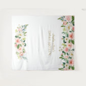 ピンクの花 スイート16 フォトブース 背景 タペストリー (正面(横))