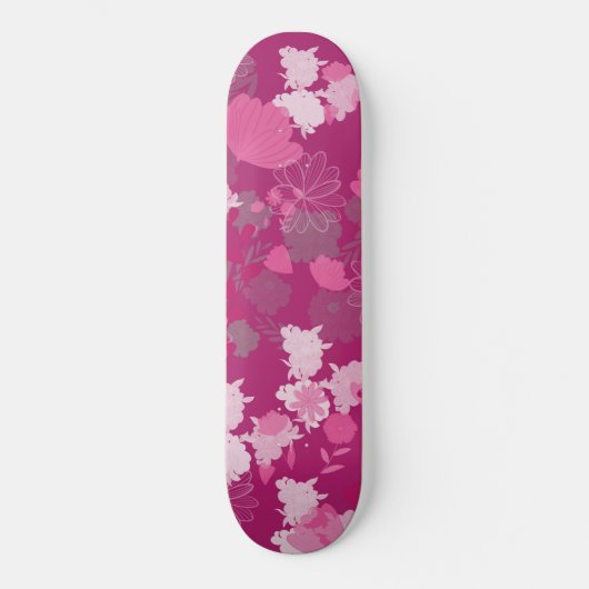 ピンクの花 スケートボード (正面)