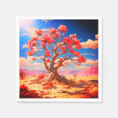 ピンクの花 スタンダードカクテルナプキン (正面)