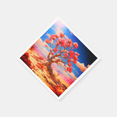 ピンクの花 スタンダードカクテルナプキン (角)