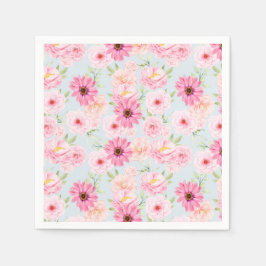 ピンクの花 スタンダードカクテルナプキン