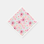 ピンクの花 スタンダードカクテルナプキン (角)