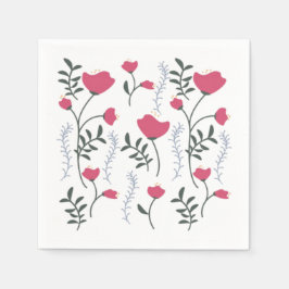 ピンクの花 スタンダードカクテルナプキン