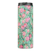 ピンクの花、セージの緑、シームレス。 タンブラー (裏面)