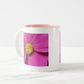ピンクの花 ツートーンマグカップ (正面左)