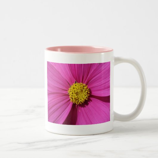 ピンクの花 ツートーンマグカップ (右)