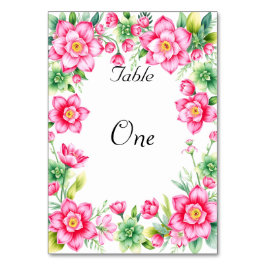 ピンクの花 テーブルカード