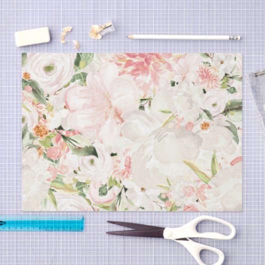 ピンクの花(デザイン23ピンクシリーズ) 薄葉紙 (クラフト)