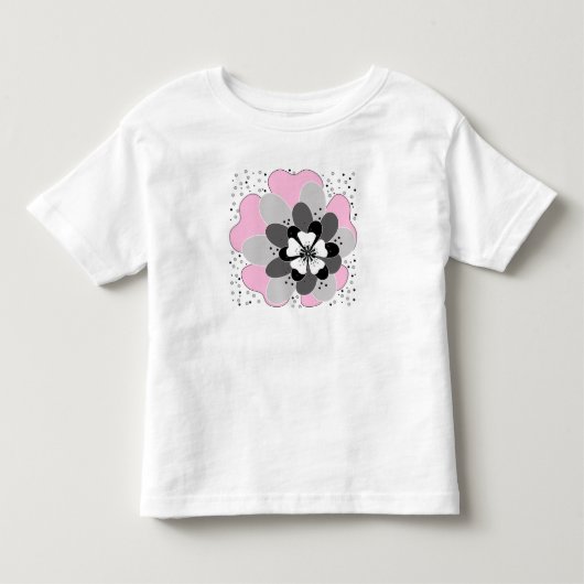 ピンクの花 トドラーTシャツ (正面)