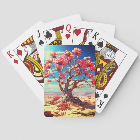 ピンクの花 トランプ (裏面)