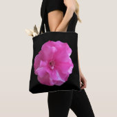 ピンクの花 トートバッグ (クローズアップ)