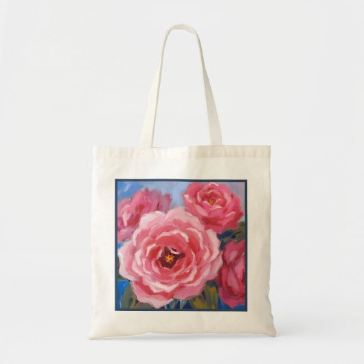 ピンクの花 トートバッグ (正面)
