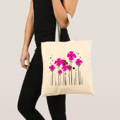 ピンクの花 トートバッグ (正面(商品))