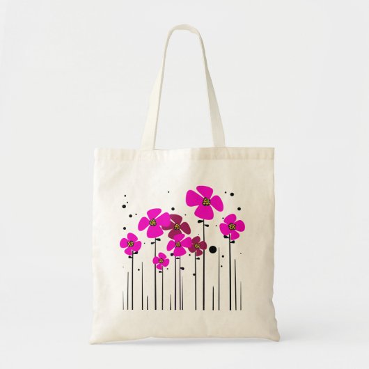 ピンクの花 トートバッグ (正面)