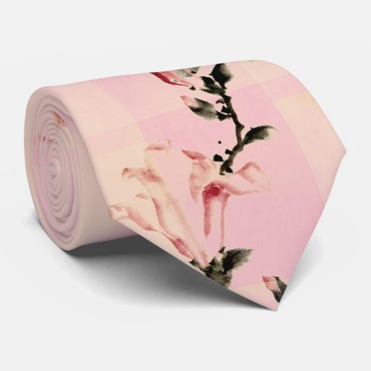 ピンクの花 ネクタイ (ロール)