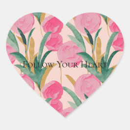 ピンクの花 ハートシール