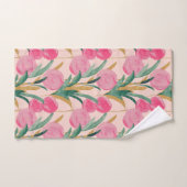 ピンクの花 バスタオルセット (ハンドタオル)