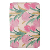 ピンクの花 バスマット (正面縦)