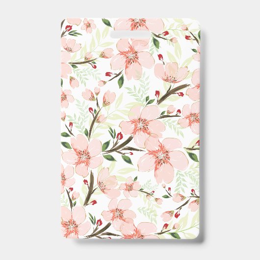 ピンクの花 バッジ (表面)