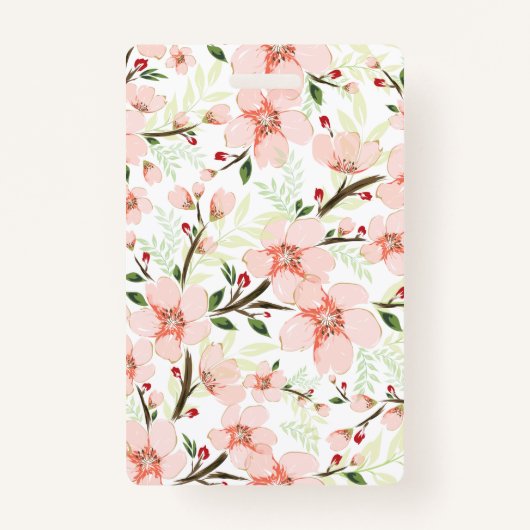 ピンクの花 バッジ (正面)