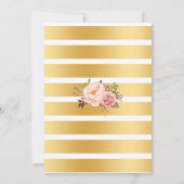 ピンクの花 バブルと醸造 大人の誕生日 招待状 (裏面)